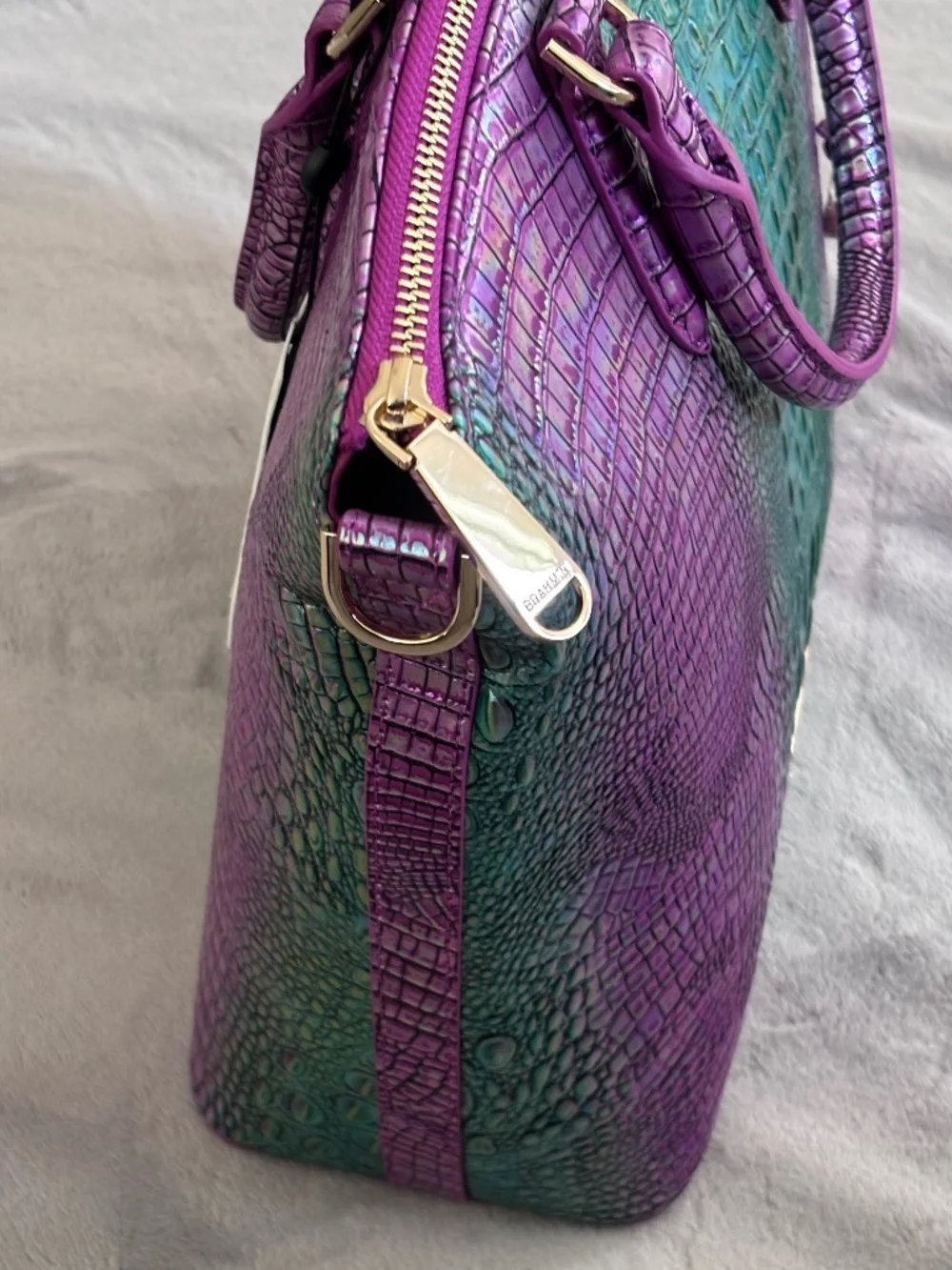 BRAHMIN Large Duxbury Hyacinth Ombre Mini Melbourne Leather Satchel Bag Purse - Picture 4 of 16